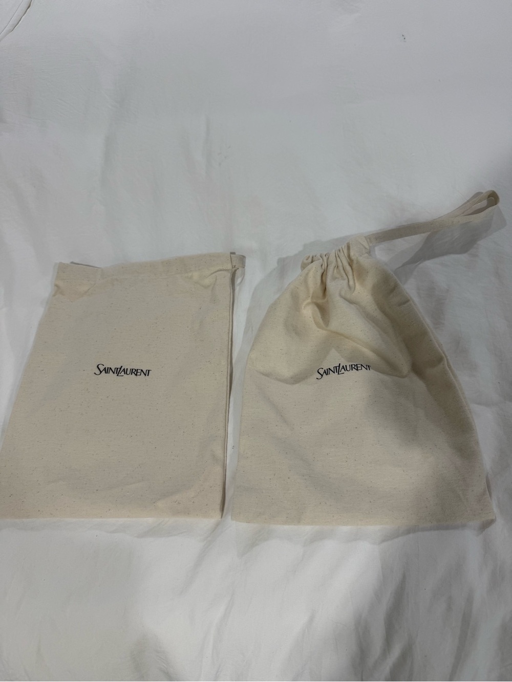 Saint Laurent Natural Canvas Dust Bag Pair